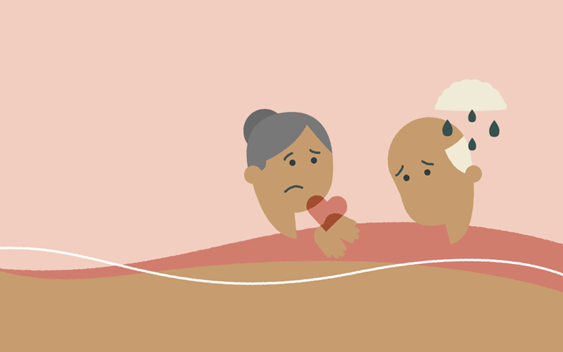 Two people expressing empathy